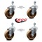 Service Caster 4 Inch High Temp Phenolic Wheel Swivel 1/2 Inch Threaded Stem Caster Set SCC SCC-TS20S414-PHRHT-121315-4 - alternate 3